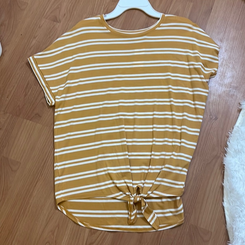 Stripped yellow and white shirt